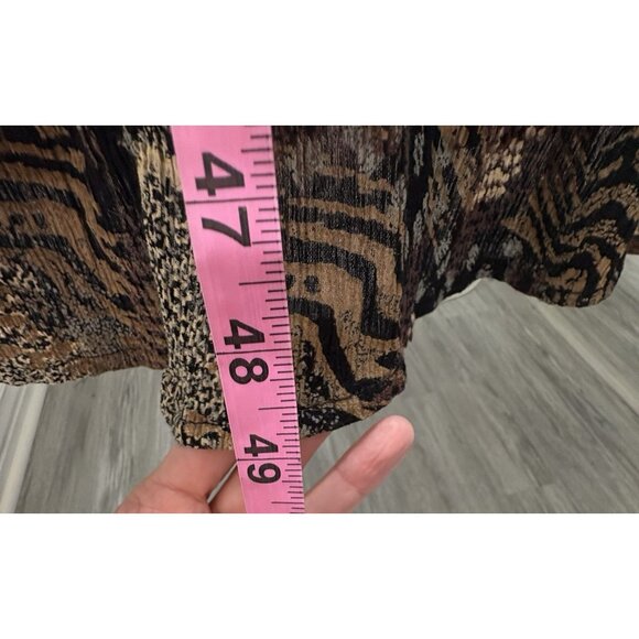 Vtg STARINA Women 90s Maxi Dress Sz M Brown Cottagecore Flowy Short Sleeve 75-19 - Picture 8 of 8